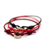 Titanium steel Three color Love Bracelet Bangle for women Red Rope lovers charm bracelets femme and men Fashion Hand accessorize F8236421