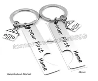 Fashion Design Our First Home Stainless steel Key Rings Cute House Accessaries Pendant Keyrings For Couple Lovers Keychain Jewelry5370697