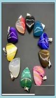 Charms 20Mm Assorted Stripe Agate Heart Stone Pendants For Earrings Necklace Jewelry Making Drop Delivery 2021 Findings Com Ffshop1287050
