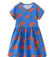 Jumping Meters Watermelon Print Princess Summer Girls Dresses Selling Baby Short Sleeve Frocks Party Dress Clothing 2105293245009