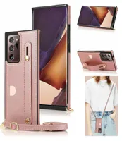 Crossbody Lanyard Cases for Samsung Note 20 Ultra Leather Hand Strap Card Holder Phone Cover Case on Galaxy S20 S10 S96839725