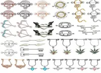 Hollow Nipple Rings Piercing Shield Covers Stainless Steel Nipples Nail Skull Scorpion Leaf Adjustable Women Pierced Body Jewelry 1757757