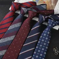 Neck Ties Saeednton Neckties Classic Men's Business Casual 7cm Polyester Fabric Stripe Tie Men's Solid Full Matching Tie Dot Necktie 230529
