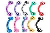 10pcslot Surgical Steel 3MM Ball Eyebrow Piercing Internally Threaded Curved Barbell Helix Earring Lip Ring Nipple Rings Body Jew4029209