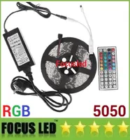 RGB Kit 5050 Led Strips Light 5M 300LEDs Flexible Led Ribbon Lights Waterproof 44Keys IR Remote Control 12V 6A Power Supply1294492