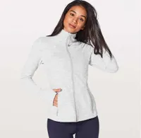 L-78 Top Zipper Jacket Witfit Witfit Yoga ملابس اليوغا غلة طويلة الأكمام التدريب على ثقب الإبهام الجري Lu Women Slim Lulu Coat Design858ww