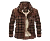 Men039s Warm Jacket Fleece Thick Army Coat Autumn Winter Plaid Jacket Men Slim Fit Clothing Mens Brand Clothing7926747