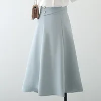 Skirts Work Chiffon Women Summer High Waist A-line Knee-Length Elegant Office Lady All Match Clothing Top Quality