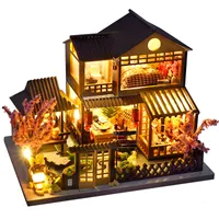 Architecture DIY House DIY Dollhouse Wooden Doll Houses Miniature Furniture Kit Led Toys for Children Birthday Gift 230526