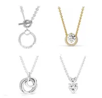 Fit Pandora Necklace Bracelet Charm Silver Love Heart Infiniti Necklaces European Diamond Dangle Snake 100 925 Bangle Gift DIY Je4781042