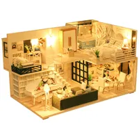 Architecture DIY House CUTEBEE DIY Dollhouse Kit Wooden Doll Houses Miniature Furniture Casa Music Led Toys for Children Birthday Gift 230526