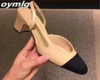 2020 Spring Europe Fashion High Heels Sandals Ladies Party Dress Shoes Pointed Toe Slingback Shoes Women Mixed Colors Sandals Y0602607212