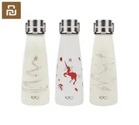 Youpin KKF Vacuum Bottle Portable T Cup Travel Mug 304 Stainless Steel with Zinc Alloy Handheld Ring 3 Patterns 2011196585573