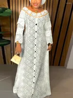 MD African Puff Sleeve Lace Dress For Women Ruffle Long Sleeve Party Gown  In White Kaftan Abaya Dubai Turkey Robe Africaine Femme From Hongpingguog,  $31.65