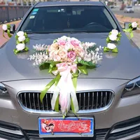 Heart Shaped PE Fake Prom Flowers Set For Wedding Car Decoration
