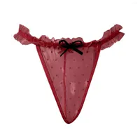 Cheap Women's Strap Cross Hollow Thongs Lace Seamless Panties Crotch Cotton  Briefs Summer Quick Dry Underwear