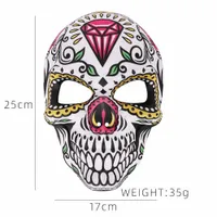 BAHJKASD Masque classique mexicain Jour des morts Masque d'Halloween Tête de mort Masque Halloween Accessoire de costume pour homme et femme