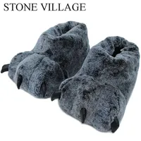 High Quality Paw Slippers Funny Animal Slippers Women Winter Monster Claw Plush Home Slipper Men Soft Indoor Floor Shoes 211211244D