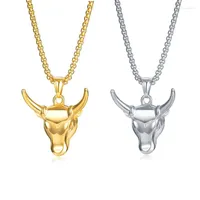 Chains Fashion Stainless Steel Bull Head Pendant Necklace For Men Personality Animal Hip Hop Accessories