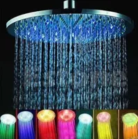 Stainless Steel 8quot inch RGB LED Light Rain Shower Head BathroomY103 2103092619784