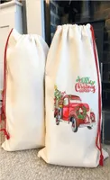 Sublimation Blank Santa Sacks Christmas Decorations DIY Personlized Drawstring Bag Christmas Gift Bags Pocket Heat Transfer 50x68c1305046