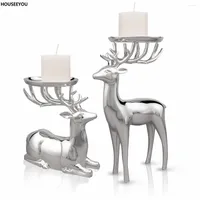Candle Holders Modern Silver Fashion Brief Craft Home Decor Candlestick Romantic Stand For Dining Living Room Bedroom