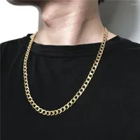Choker Cuban Mens Necklace Chain Long Hip Hop Gold Color Stainless Steel Necklaces For Men Women Fashion Jewelry On The Neck