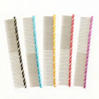 armipet Dog Pet Comb 6062003 Bright Multi-Colored Stripe Grooming Comb For Shaggy Cat Dogs Barber Grooming Tool Salon 5 Color310i