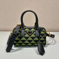 10A Top designer leather embroidered triangular sheepskin trumpet 20cm messenger bag shoulder bag handbag with box.