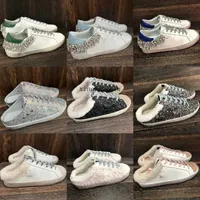 Itália Brand Sneaker Women Sapatos casuais Spuer-Star Sabot Diamond Designer Sapatos de lantejoulas clássicas brancas dirty supes S C Rho Goldenity Gooseity 5ozb