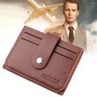 Wallets Men Mini PU Leather Card Bag Holder Purse ID Wallet XIN-