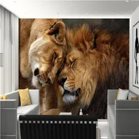 Custom 3d wall murals wallpaper 3d po wallpaper murals Domineering Lion Lion Pography Animal TV Background Wall Wall papers 245I