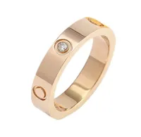Rose Gold Stainless Steel Crystal wedding ring Woman Jewelry Love Rings Men Promise Rings For Female Women Gift Engagement3024824