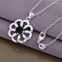 Pendant Necklaces AN906 Silver Plated For Women Color Jewelry Fashion Flower Clumps  bygakpna Bpdakgka
