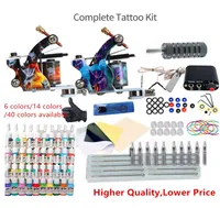 Tattoo Kit Machine Gun 61440 Colors Ink Disposable Supplies Mini Power Supply Set Beginner Tattooing Kits Body Art Accessories2595654