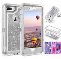 Bling crystal Liquid glitter 360 protect Designer Phone Cases robot shockproof back cover for new iphone 13 12 11 pro max 8 7 6s p4953676