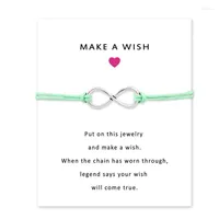 Charm Bracelets MAKE A WISH Blessing Card Bracelet Long Distance Matching Friendship Handmade Bff For Graduation Gifts Couple Sisters