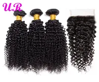 raw indian hair Kinky Curly human hair bundles with closure raw virgin indian hair weave Kinky Curly 3 Bundles With Lace Closures 5669819