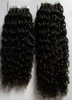 Kinky Curly Brazilian Tape Hair 100g Remy Tape In Human Hair Extensions 80pcs Skin Weft Tape In Human Hair Extensions 9667699