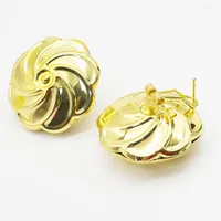 Stud Earrings Dubai Brass Alloy 24k Gold Plated Fashion Jewelry Big For Women Luxury Wedding Anniversary Party