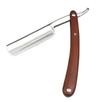 Men Shaving Straight Razor RED Wood Handle Classic Carbon steel Razors Stainless Steel Blade Manual Shaver2951