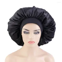 Makeup Brushes Double Silk Sleeping Cap Night Bonnet Cover For Women With Elastic Ribbon Hair Care Long