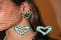 Heart Emerald Diamond Stud Earring 100 Real 925 sterling silver Promise Wedding Earrings for Women Bridal Moissanite Jewelry6962716