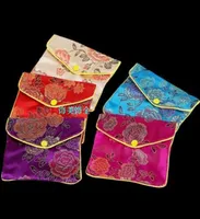 Cheap Small Zip Jewelry Gift Pouch Bracelet Ring Necklace Storage Chinese Silk brocade Coin Purse Craft Packaging Bag 6x8 8x10 10x7932952