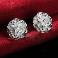 Stud Earrings 925 Silver Elegant Rose Flowers Earring For Woman Fashion Wedding Engagement Jewelry Wholesale