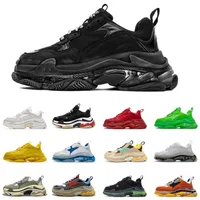 Triple S Old Dad Casual Shoes Crystal Bottoms Black Green Yellow All White Pink Grey Mens Womens Fashion Sneakers 36-45 hachis312M