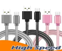 High Speed Cables 1m 2m 3m Type c Micro Usb Cable Braided Nylon Alloy Metal Cables For S20 s9 s10 s21 note 10 Universal android ph5641337