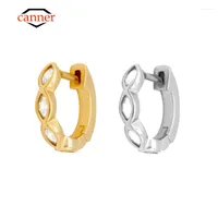 Hoop Earrings CANNER 1PC All-match 925 Sterling Silver Marquise Zircon For Women Girl Exquisite Golden Fine Jewelry Gift Brincos