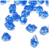 Baking Moulds 200 Pieces Fake Ice Cubes Diamonds Plastic Crushed Rocks 1 Inch Acrylic Crystals Gems(Royal Blue)