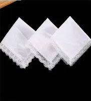 25cm White Lace Thin Handkerchief Cotton Towel Woman Wedding Gift Party Decoration Cloth Napkin DIY Plain Blank FWB6778 1466 T28747949